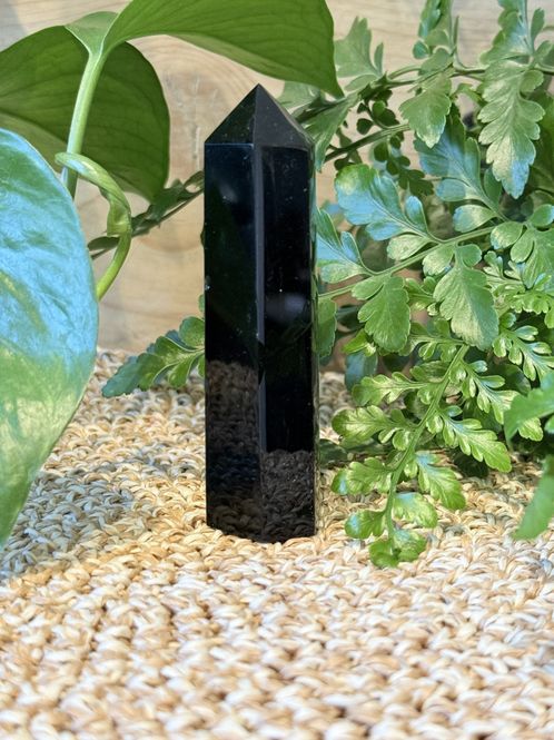 Hovedbilde Obsidian sort, tårn 8-9 cm (#50)