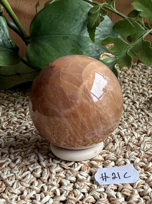 Hovedbilde Fersken månesten kule, ca 5,5 cm (#21C) 