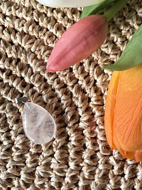 Hovedbilde Anheng dråpe, rosenkvarts. 8x20 mm